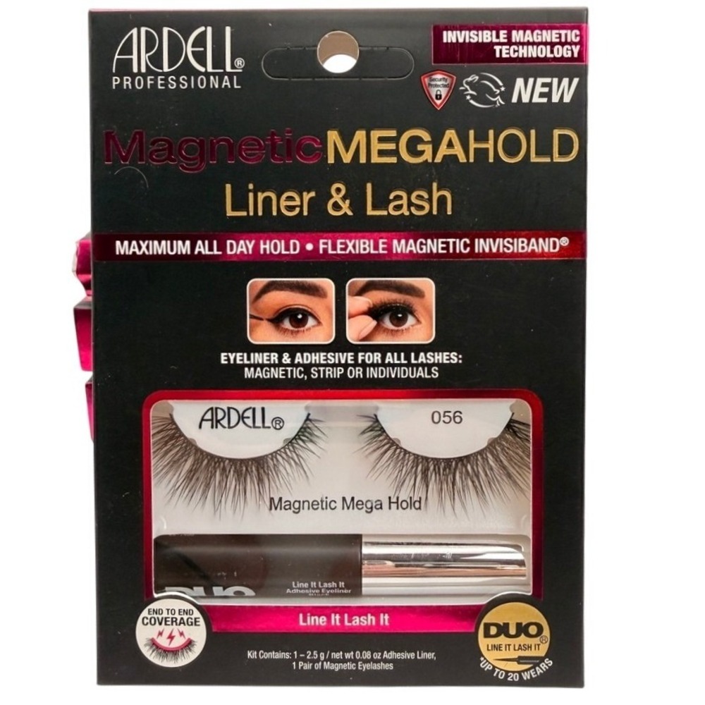 Ardell Magnetic Lash Kit 3 Mega Hold Liner 056‎ Black Beauty Makeup Artist Glam